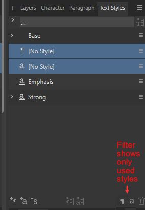 Image result for Affinity Publisher Text Styles