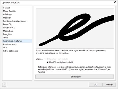 CorelDRAW Aide | Plumes et périphériques sensibles à la pression
