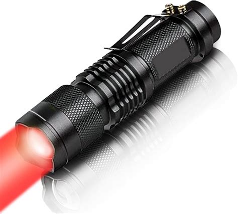 COSOOS Red Light Flashlight, Waterproof LED Night Vision Torch for ...