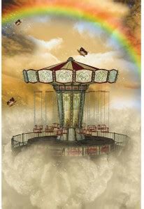 Carousel In The Sky With Rainbow And Butterfly Premium Poster Paper ...
