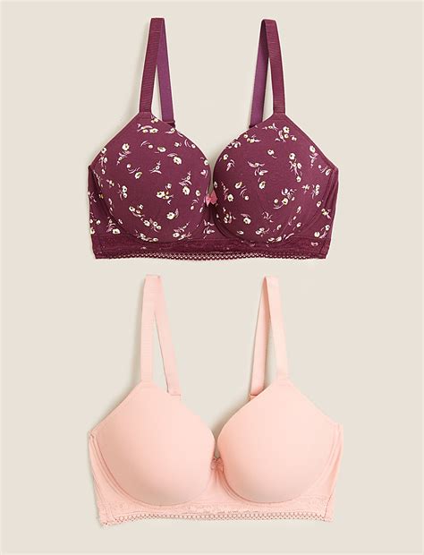 Buy 2pk Full Cup Non-Wired Padded Bras at Marks & Spencer