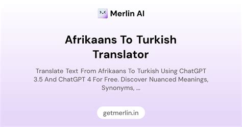 Afrikaans to Turkish Translator