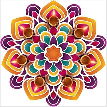 Buy nish! Rangoli Sticker #003 (PVC Vinyl, Small - 12in x 12in, Pack of ...