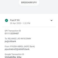 Reliance Jio Infocomm — wrong jio mobile recharge