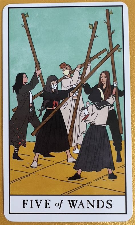 Five of Wands Tarot Card Meaning - BLYSEE