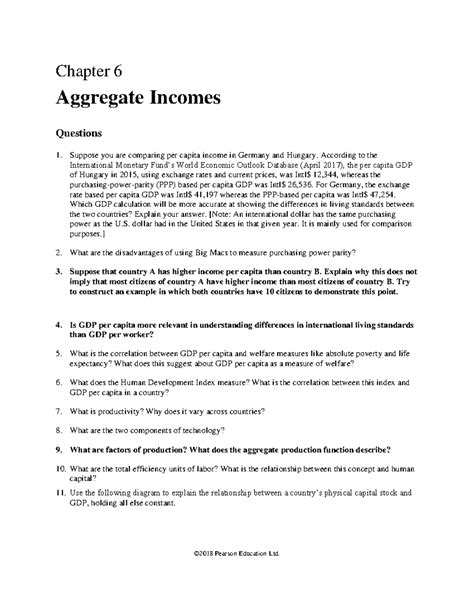 Chapter 6 Questions - Chapter 6 Aggregate Incomes Questions Suppose you ...