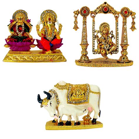 Buy LE Lakshmi-Ganesha (Laxmi Ganesh) (G), Lord Ganesha On Swing Idol ...
