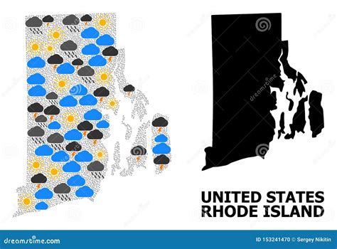 Climate Pattern Map of Rhode Island State Stock Illustration ...