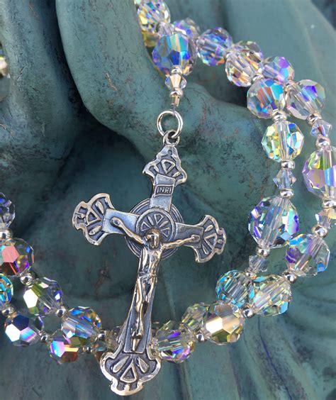 Crystal Bead Rosary Necklace at Amy Peters blog