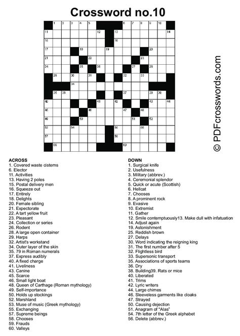Printable Crossword Puzzles Pdf For Adults - Printable-Crossword.com