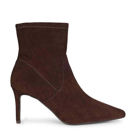 Buy Jemima Brown Stretch Suede Kitten Heel Ankle Boots Online – SaintG ...