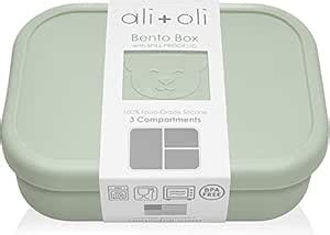 Ali+Oli Leak Proof Bento Box (Pine) Food-Grade Silicone Bento Box, BPA ...