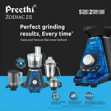 Preethi Zodiac 2.0 MG235 750W Juicer Mixer Grinder (4 Jars) Price in ...