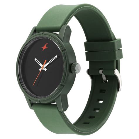 Fastrack Tees Quartz Analog Black Dial Silicone Strap Watch for Guys