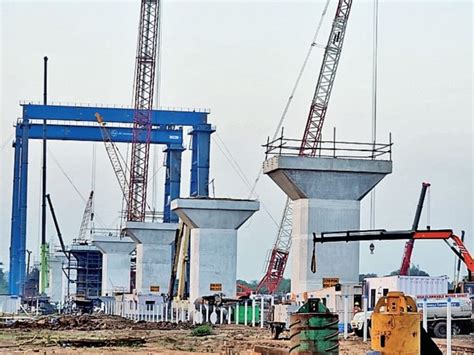 Target for erection of pillars on 10 km route per month, Pillars ...