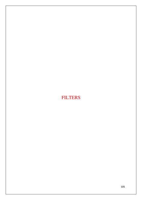 Filters - UNIT- V FILTERS 5. Introduction : Filters are essential ...