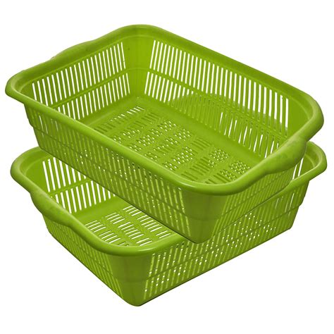 Heart Home Plastic 2 Pieces Kitchen Large Size Dish Rack Drainer ...