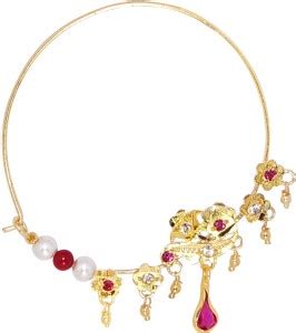 R S Jewels Jodha Akber Style Cubic Zirconia Alloy Nose Stud Price in ...