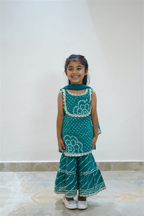 Turqoise Blue Bandani Sharara – Parindey