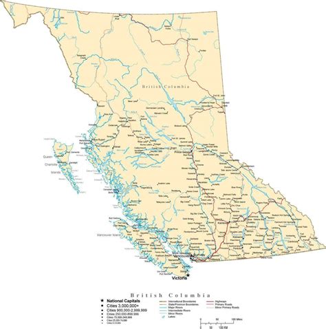 British Columbia Map With Cities