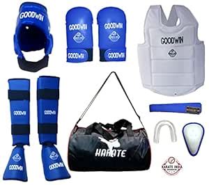 KIO Approved Martial Arts Karate Safety Kit Pack of Head Guard, Chest ...