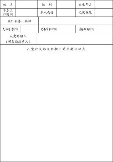 预备党员培养教育考察登记表(模板) - 范文118