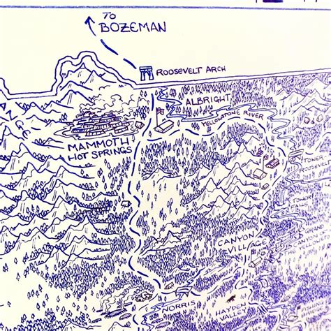 Made an Ink Map of Yellowstone National Park! : r/NationalPark