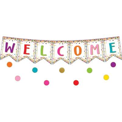 Confetti Pennants Welcome Bulletin Board Display | Michaels