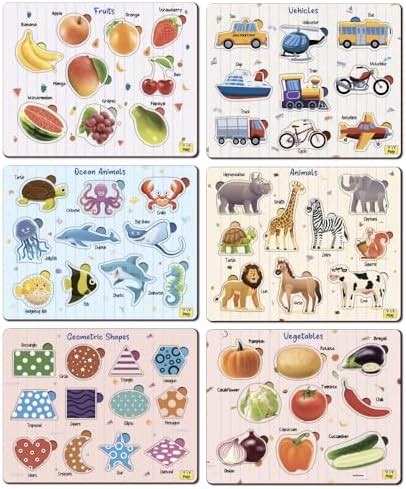 Webby Wooden Educational Colorful Fruits, Vegetables, Sea Animals ...