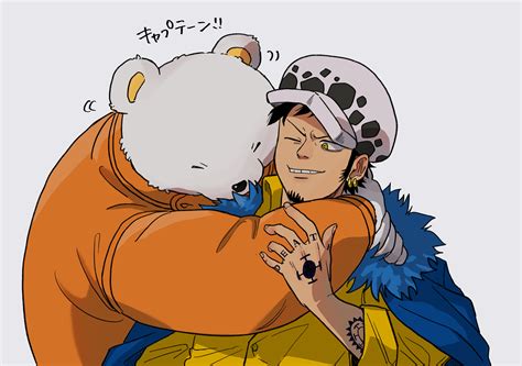 trafalgar law and bepo (one piece) drawn by usarinko | Danbooru