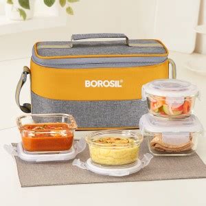 Flipkart.com | BOROSIL Zest Universal Borosilicate Glass Lunchbox, 4 pc ...