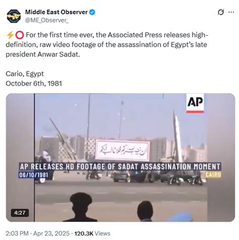 AP Did Not Release New Footage of Sadat’s Assassination