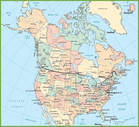 Canada Map With Cities And States _United States And Canada PDF Vector