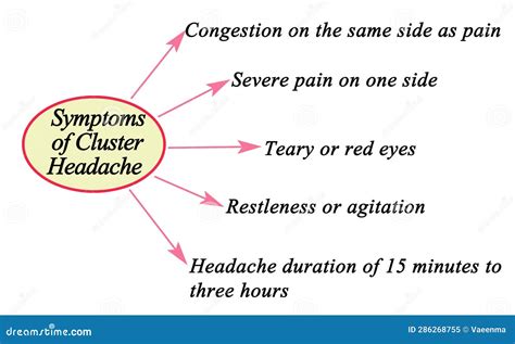 Symptoms of Cluster Headache Stock Illustration - Illustration of hours, illness: 286268755