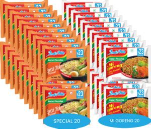 indomie Combo of Mi Goreng vegetarian (20 Packets) & Special Chicken ...