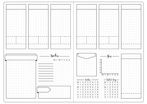 bullet journal weekly spread template