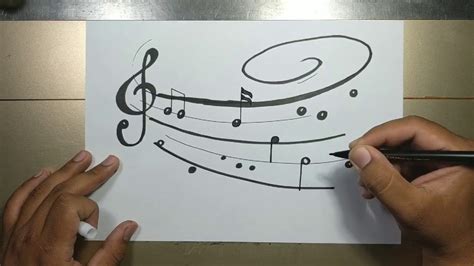 How to draw MUSIC NOTES step by step - YouTube