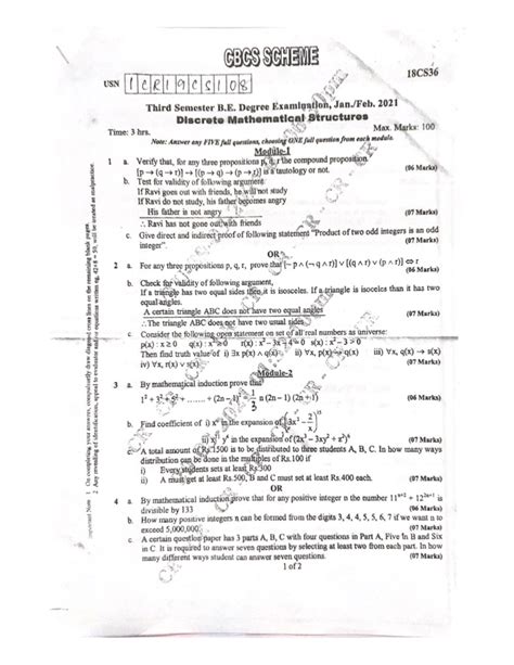 DMS Solved Paper for January 2021 Examination - Studocu
