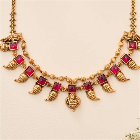 Indigenous Mango Nagas Red Stone Gold Plated Silver Necklace – The ...