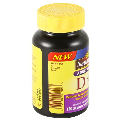 Nature Made Adult Chewable Vitamin D 1000 Iu Grape Tablets 120 ct | Shipt