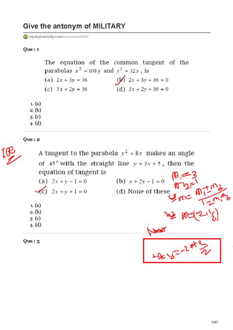 A01 - 5t5ttgrtg - Give the antonym of MILITARY myaspirestudy/exams ...