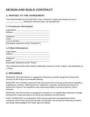 Design And Build Contract Template - Fill and Sign Printable Template ...