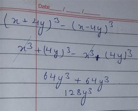 Factorize using expression (x+4y)³ - (x-4y)³ - Brainly.in