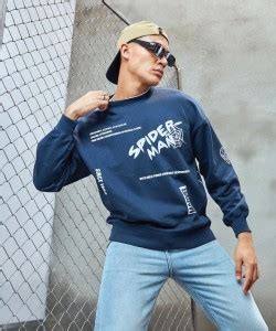 METRONAUT Printed Round Neck Casual Men Dark Blue Sweater - Buy ...