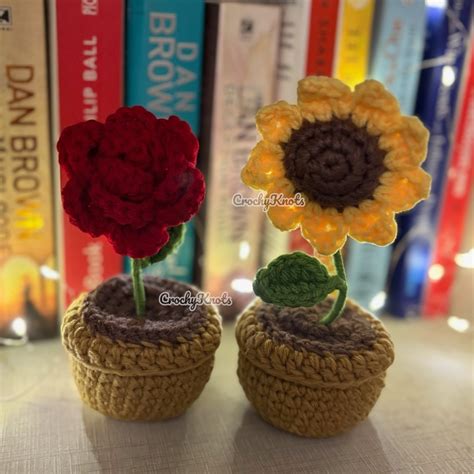 Pot of Happiness | Crochet Little Flower Pots – CrochyKnots