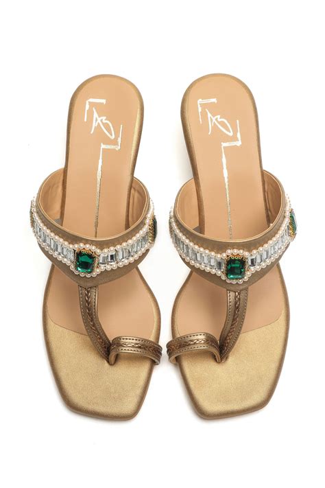 Nidhi Bhandari - Antique Gold Wedges - Elahe