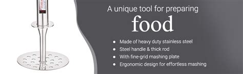 Buy TIARA - Steelo Stainless Steel Round Pav Bhaji Masher, Potato ...