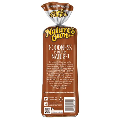 Nature S Own Specialty 100 Whole Wheat Bread Nutrition Facts | Besto Blog
