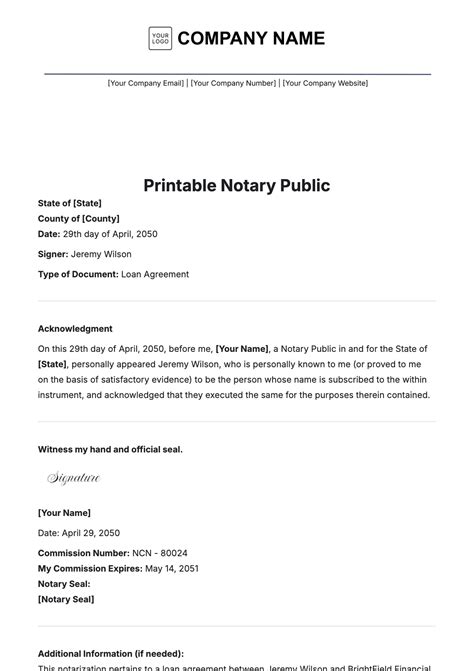 Image result for Notarized Document Example
