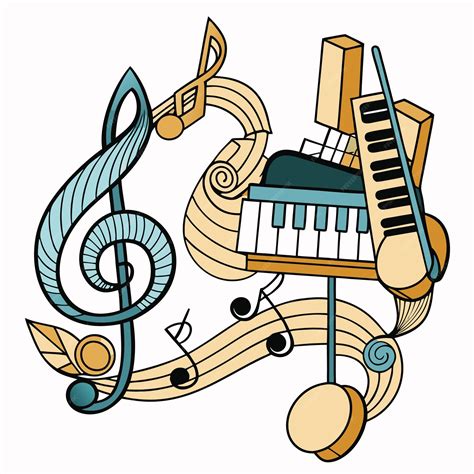 Premium Vector | Cartoon illustration of music notes a piano and a ...